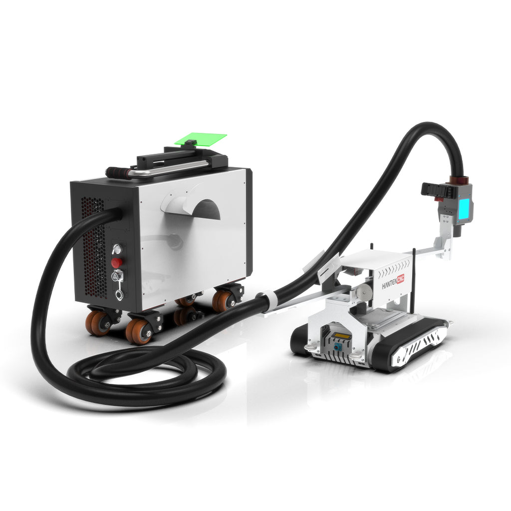 Magnetic wall climbing robot compatible with pulsed laser cleaner 500W 1000W