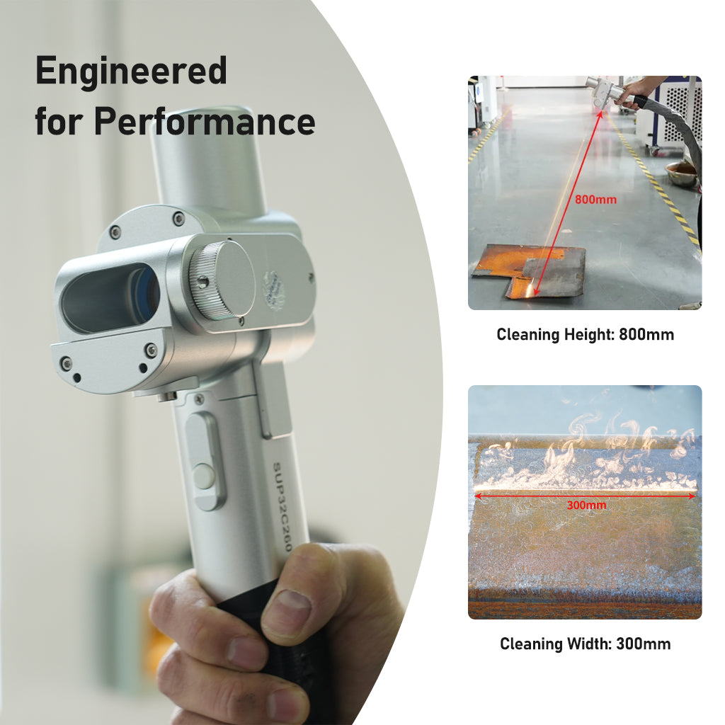 The SEAGULL4 pulsed laser cleaning machine features a lightweight, handheld laser cleaning head.