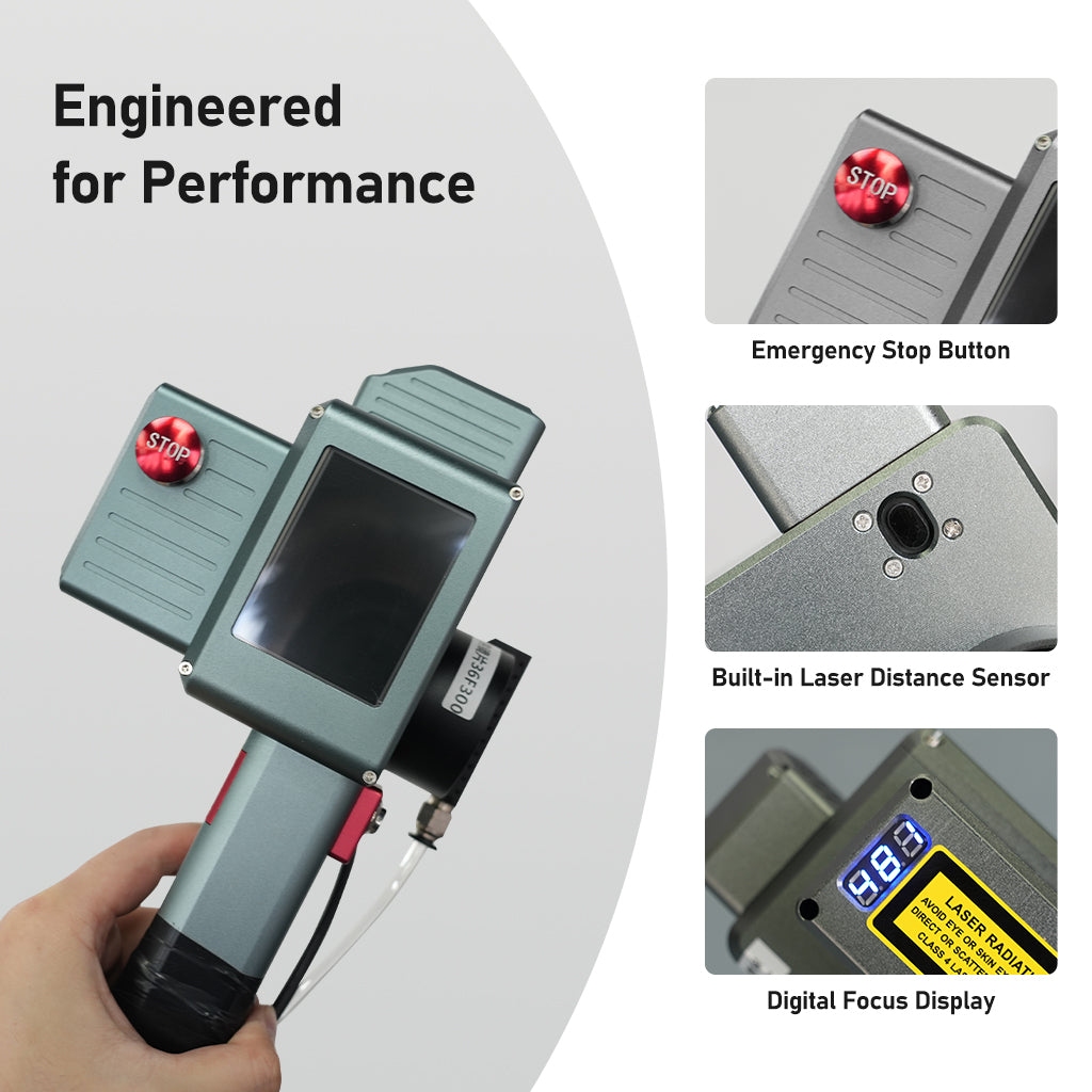 Durable handheld laser cleaning head for DOLPHIN series 1000W-2000W high-power laser cleaning systems