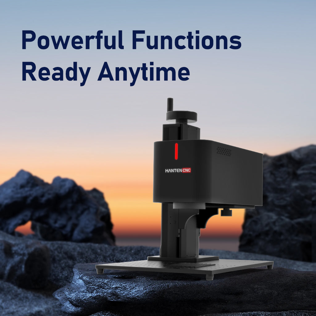 Portable KOALA fiber laser marking machine with powerful functions displayed in outdoor scene
