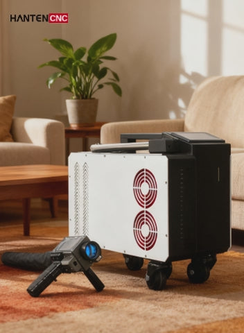 Pulse cleaning machine in operation