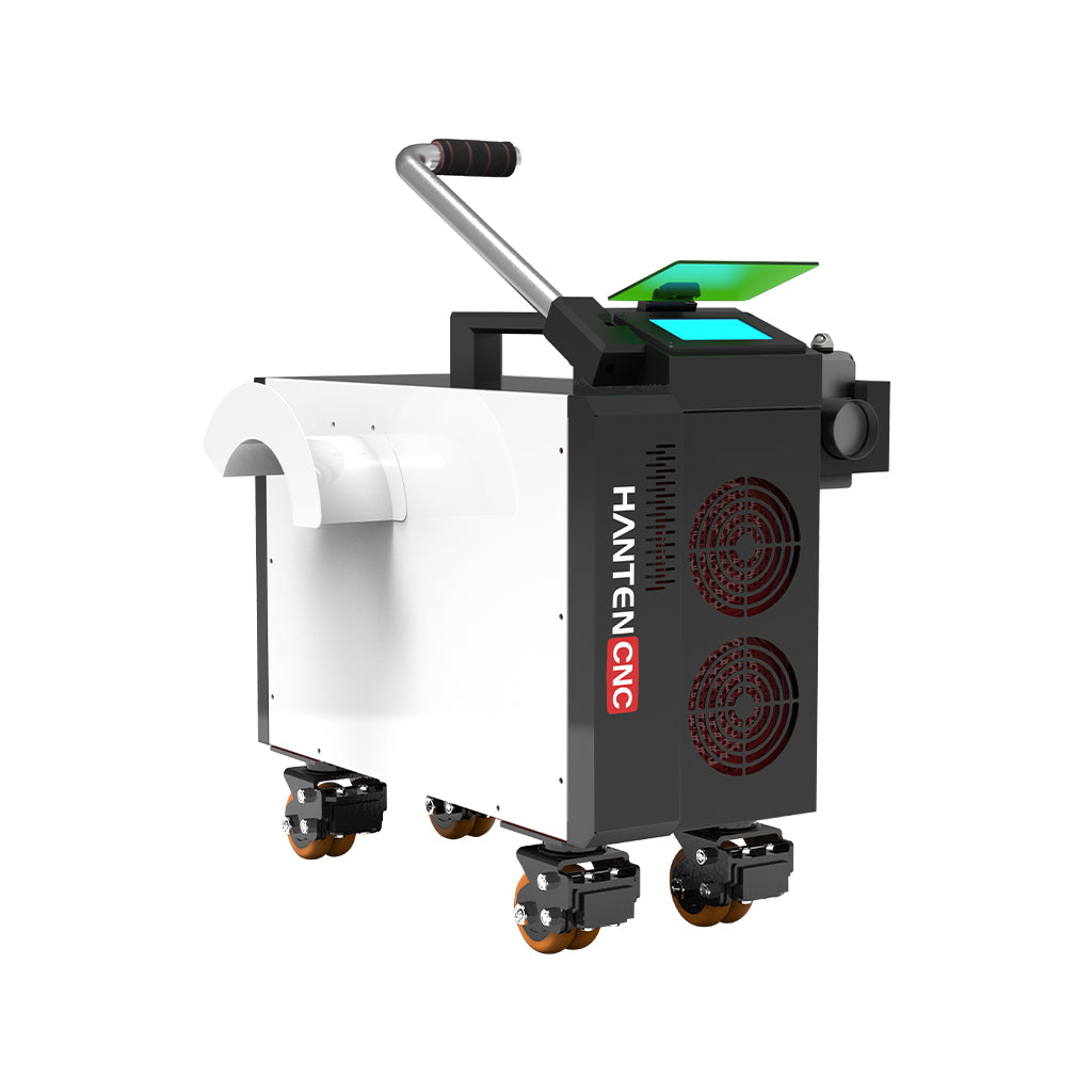 SEAGULL3 500W pulse laser cleaning machine angled front view for industrial rust and paint removal