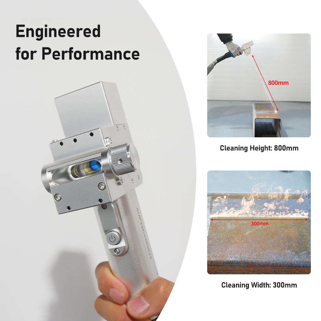 SEAGULL4 laser cleaning head with 800mm cleaning height and 300mm cleaning width for high-performance rust removal