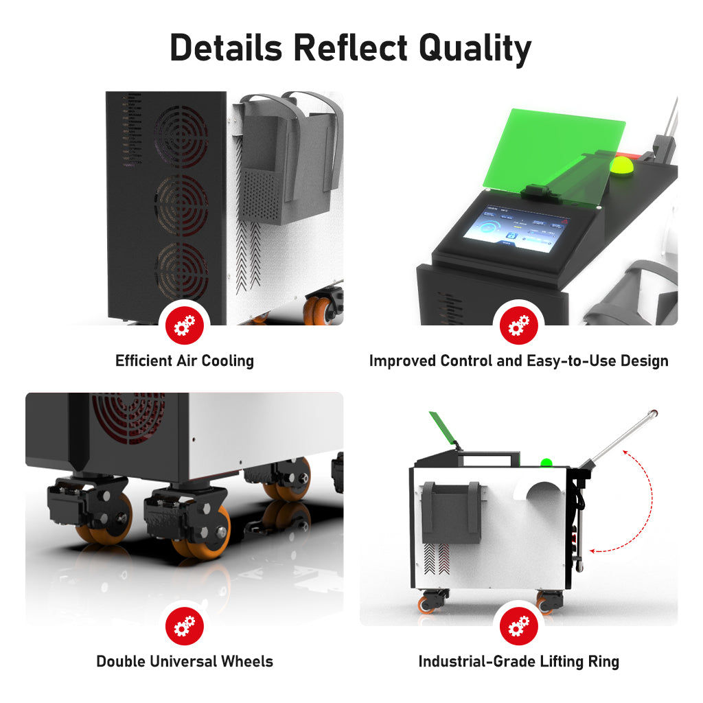 HANTENCNC SEAGULL5 1000W pulsed laser cleaning machine detailed view