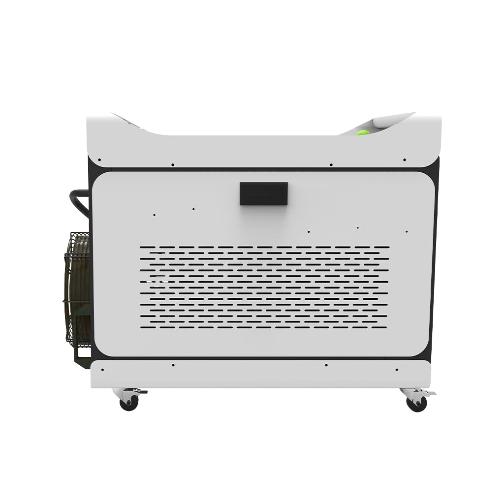 Side view of SEAL1 pulse laser cleaner showing ventilation panel and compact chassis